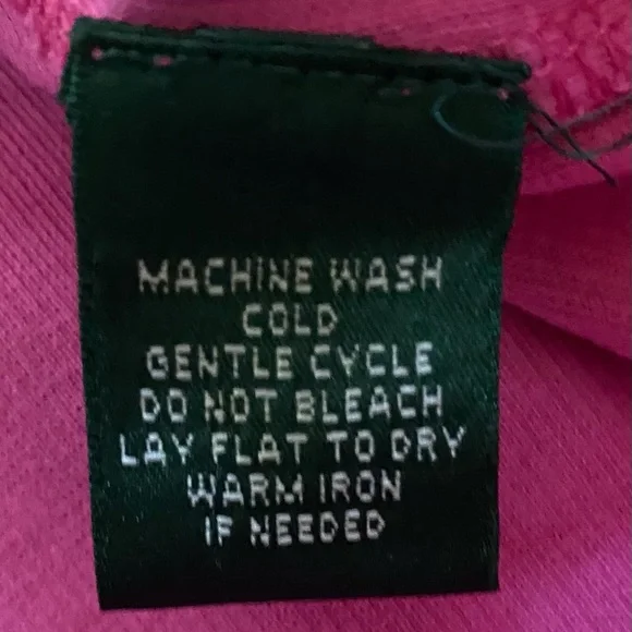 Lauren Ralph Lauren Women’s Medium Hot Pink Snap Front Ribbed Cotton Pullover - Picture 8 of 16